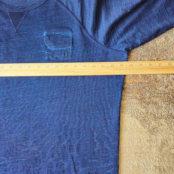 G STAR RAW MENS LIGHTWEIGHT LONG SLEEVE PULLOVER SWEATSHIRT BLUE LOGO SIZE XXL - Picture 7 of 9
